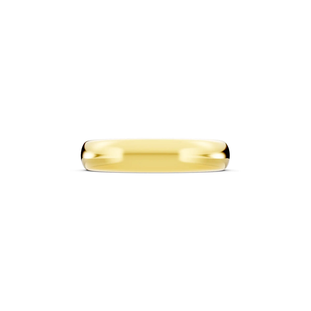 10K Yellow Gold Men's Classic Dome Wedding Band - 4mm - Side