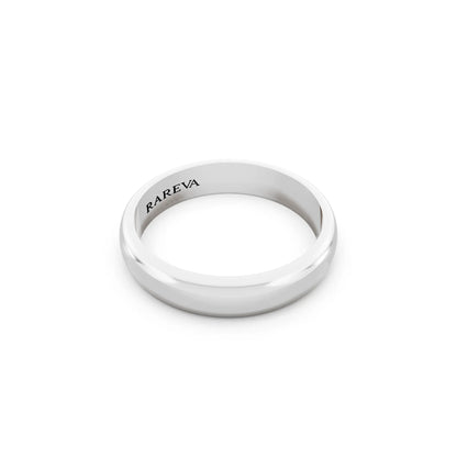 Platinum Men's Classic Dome Wedding Band - 4mm - Left