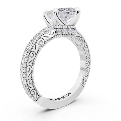 14 KT White Gold Marquise Cut Diamond Vintage - top view