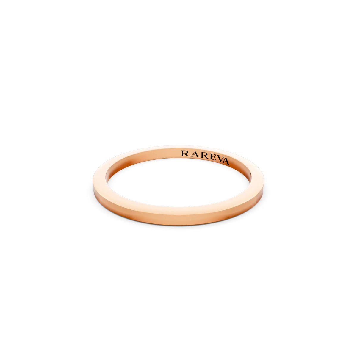 14K Rose Gold Men's Flat Wedding Band - 1.5mm - Close up