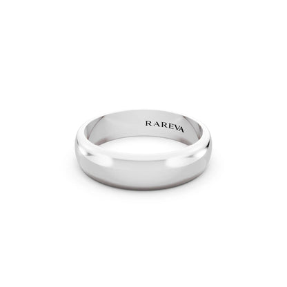 Platinum Men's Classic Dome Wedding Band - 5mm - Close up