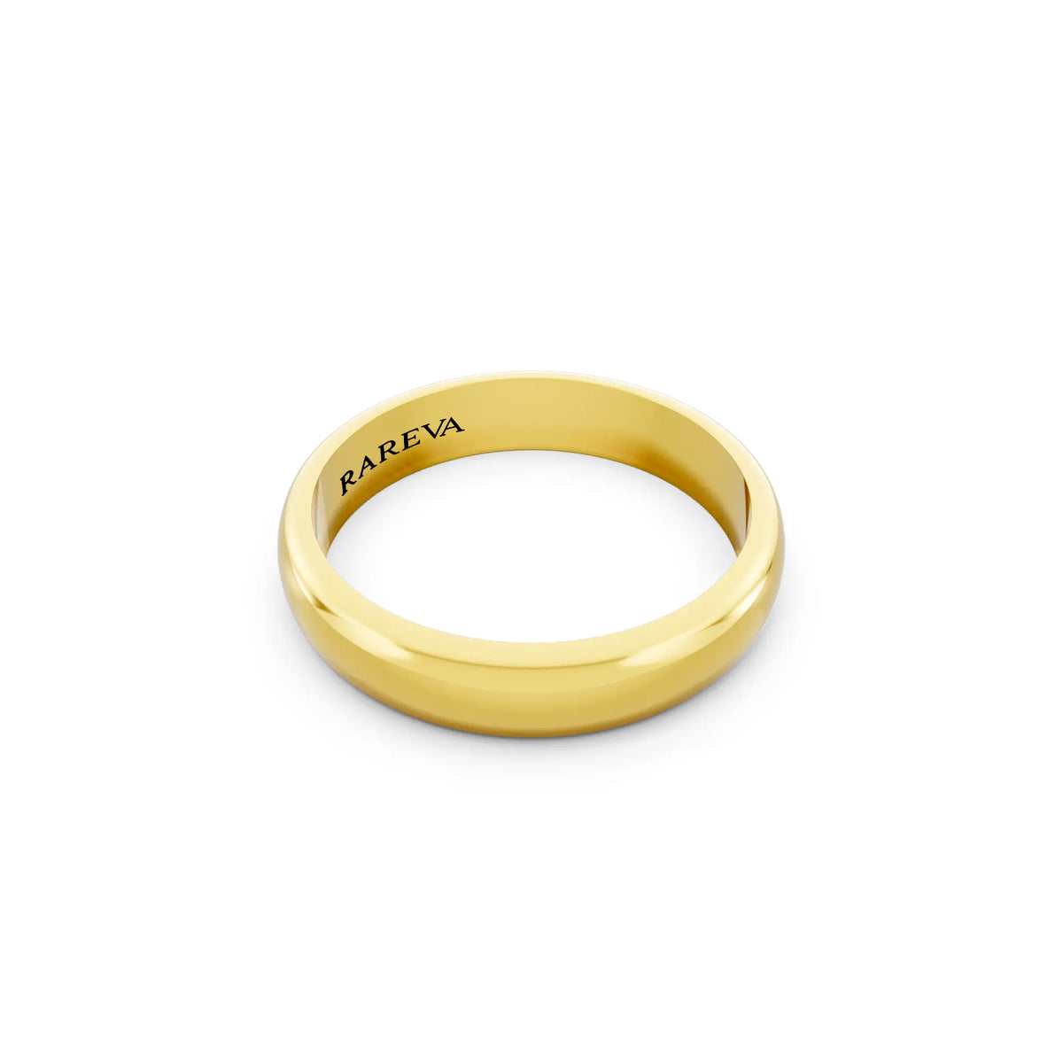 10K Yellow Gold Men's Classic Dome Wedding Band - 4mm - Left