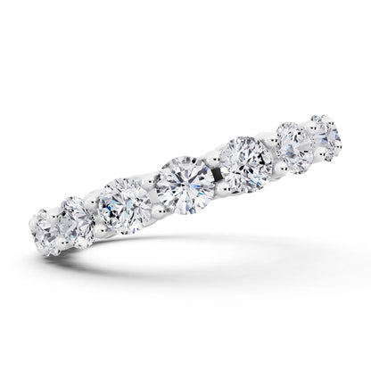 Silver Round Cut Diamond Unity Prong Eternity Band - 3mm - Side