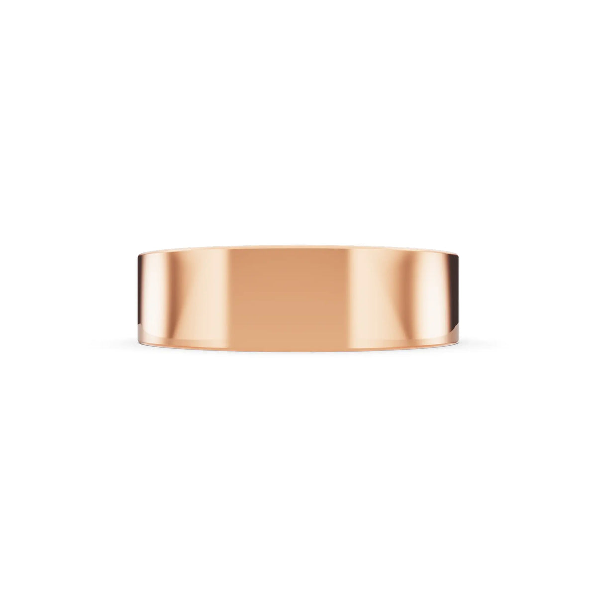 14K Rose Gold Men's Round Cut Diamond Star Set Solitaire Band - 5.5mm - Side