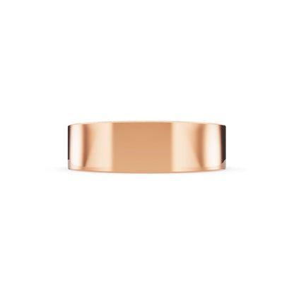 14K Rose Gold Men's Round Cut Diamond Star Set Solitaire Band - 5.5mm - Side