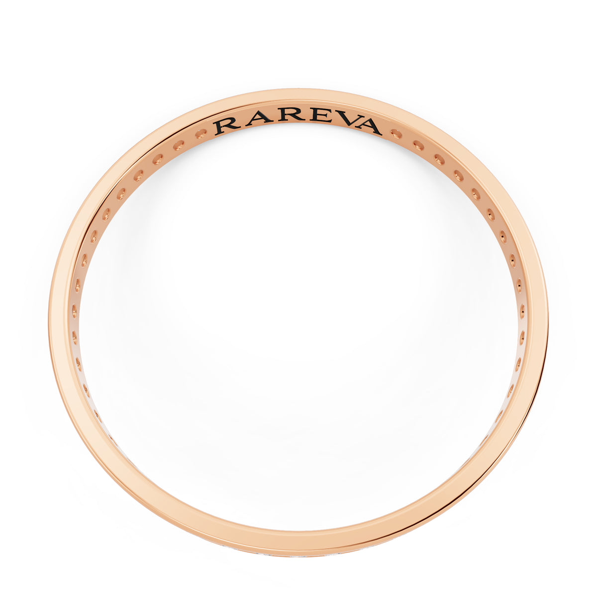 14K Rose Gold Round Cut Diamond Channel Set Eternity Band - 2mm - Top