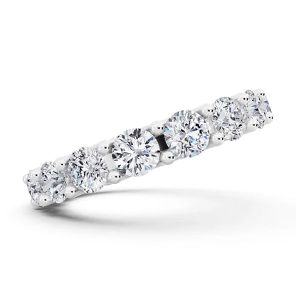 Silver Round Cut Diamond Unity Prong Eternity Band - 3.2mm - Side