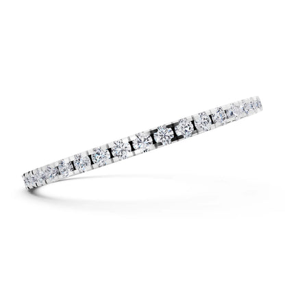 Silver Round Cut Diamond Classic Eternity Band - 1.6mm - Side