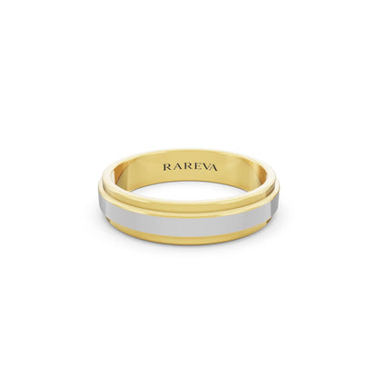 10K Yellow Gold Men's Step Edge Wedding Band - 4.5mm - Front