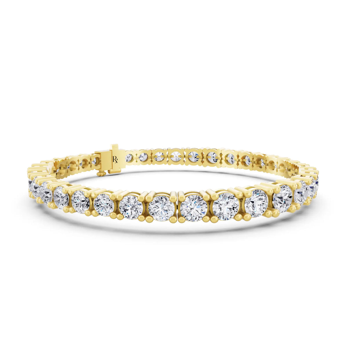 10K Yellow Gold Graduated Round Cut Diamond Tennis Bracelet - Top1
