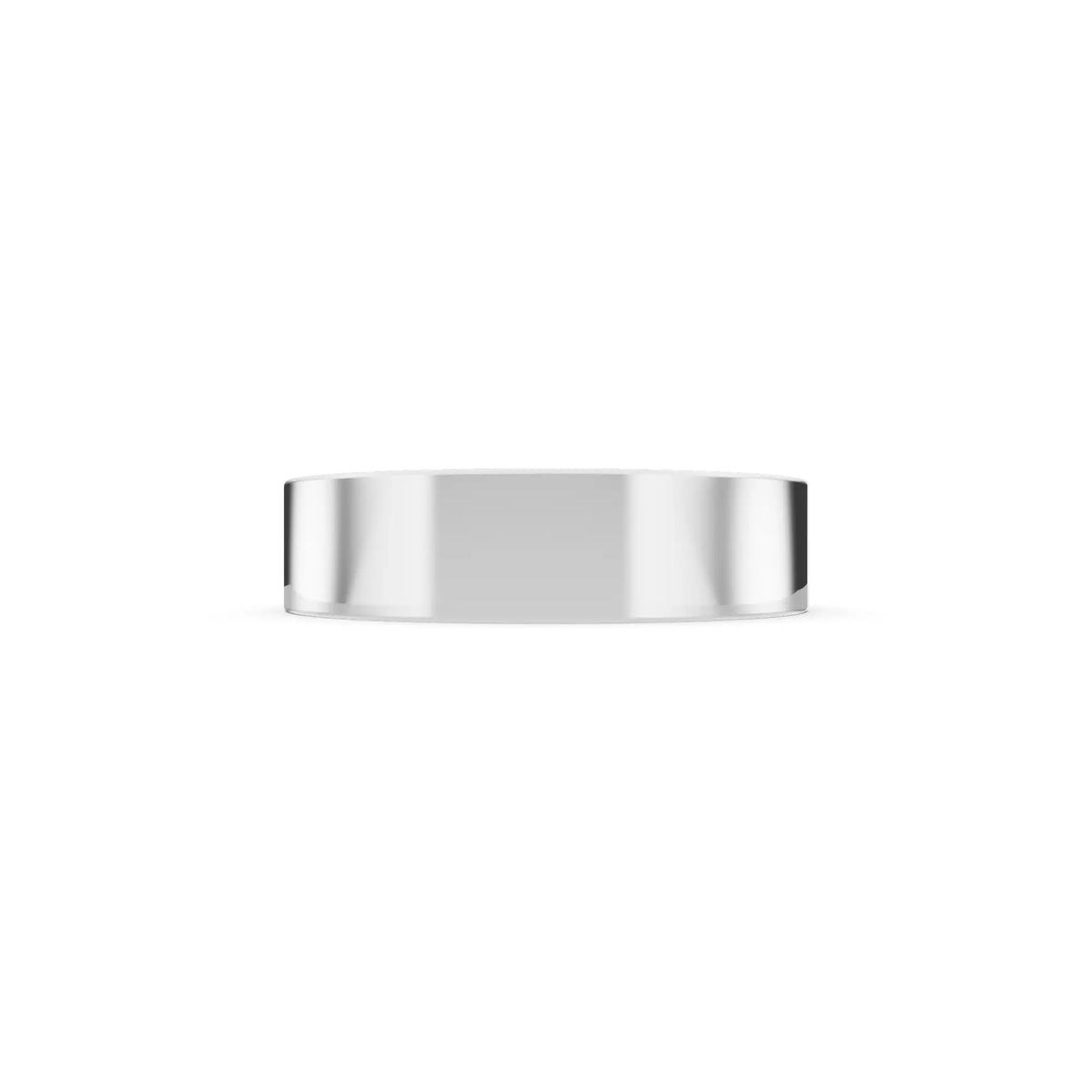 10K White Gold Men's Baguette Cut Diamond Solitaire Band - 5mm - Side