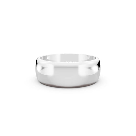 Platinum Men's Classic Dome Wedding Band - 7mm - Front