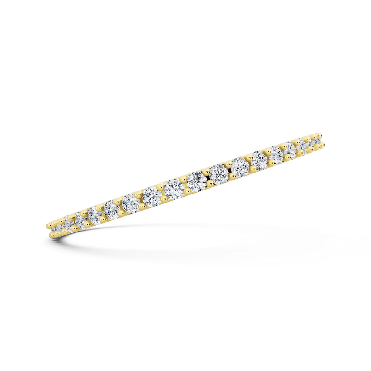 10K Yellow Gold Round Cut Diamond 4 Prong Eternity Band - 1.5mm - Side