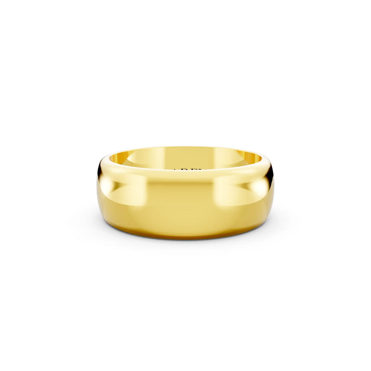 10K Yellow Gold Men's Classic Dome Wedding Band - 7mm - Front