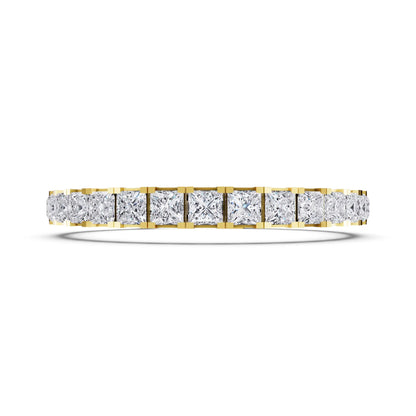 10K Yellow Gold Princess Cut Diamond Tennis Bracelet - Front