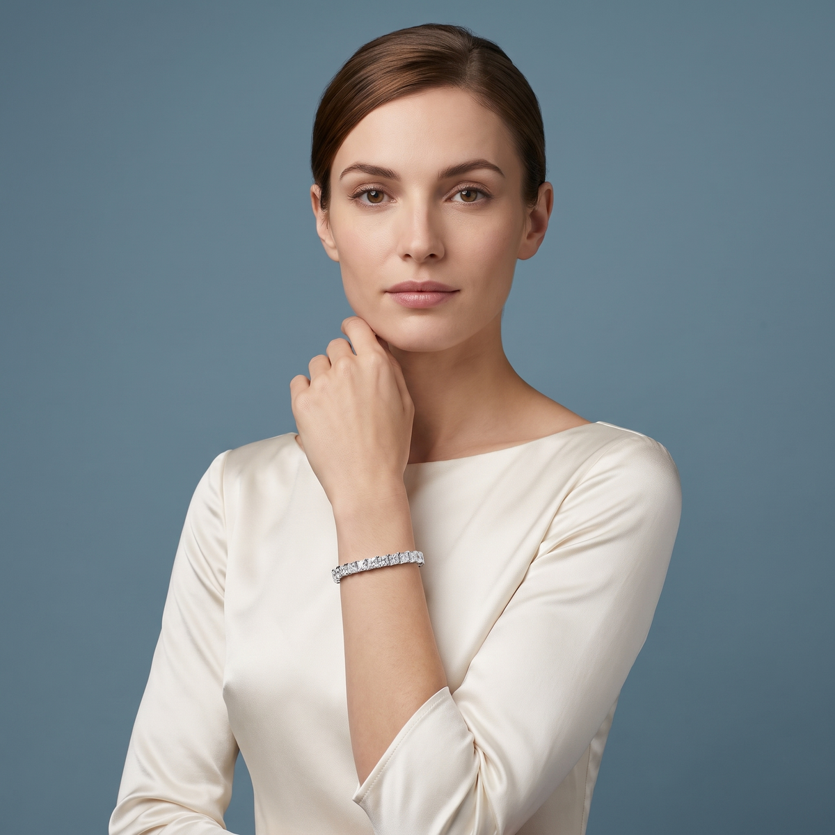 Silver Princess Cut Diamond Tennis Bracelet - Beauty