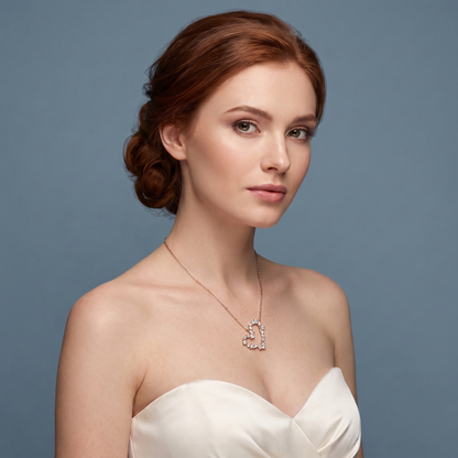 14KT Rose Gold Mixed Shape Open Heart Diamond Pendant - Beauty